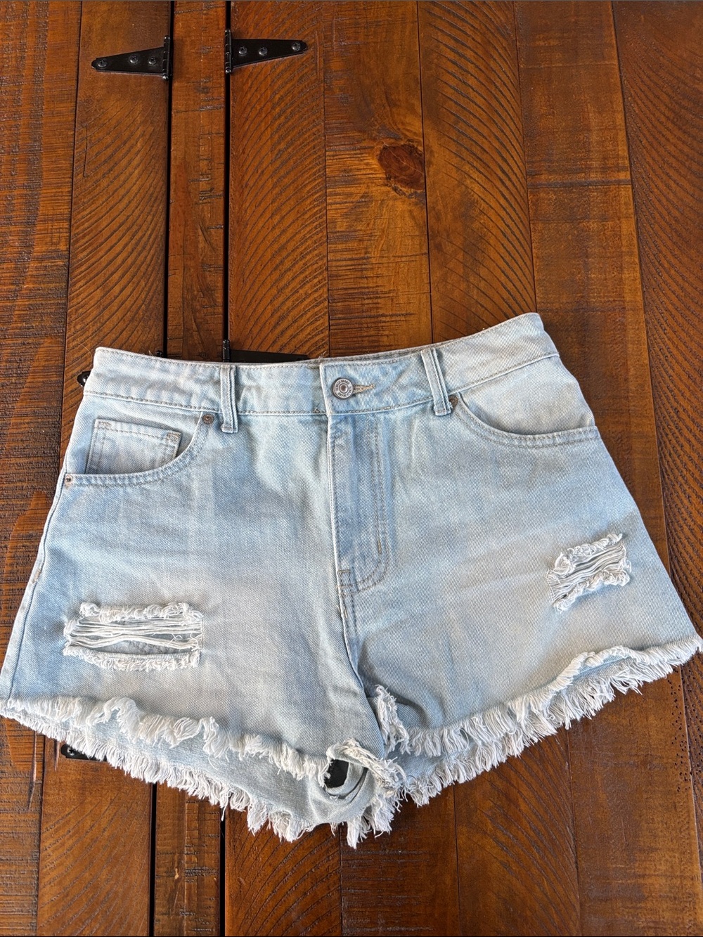 Rewash Light Blue Distressed Denim Jean Shorts